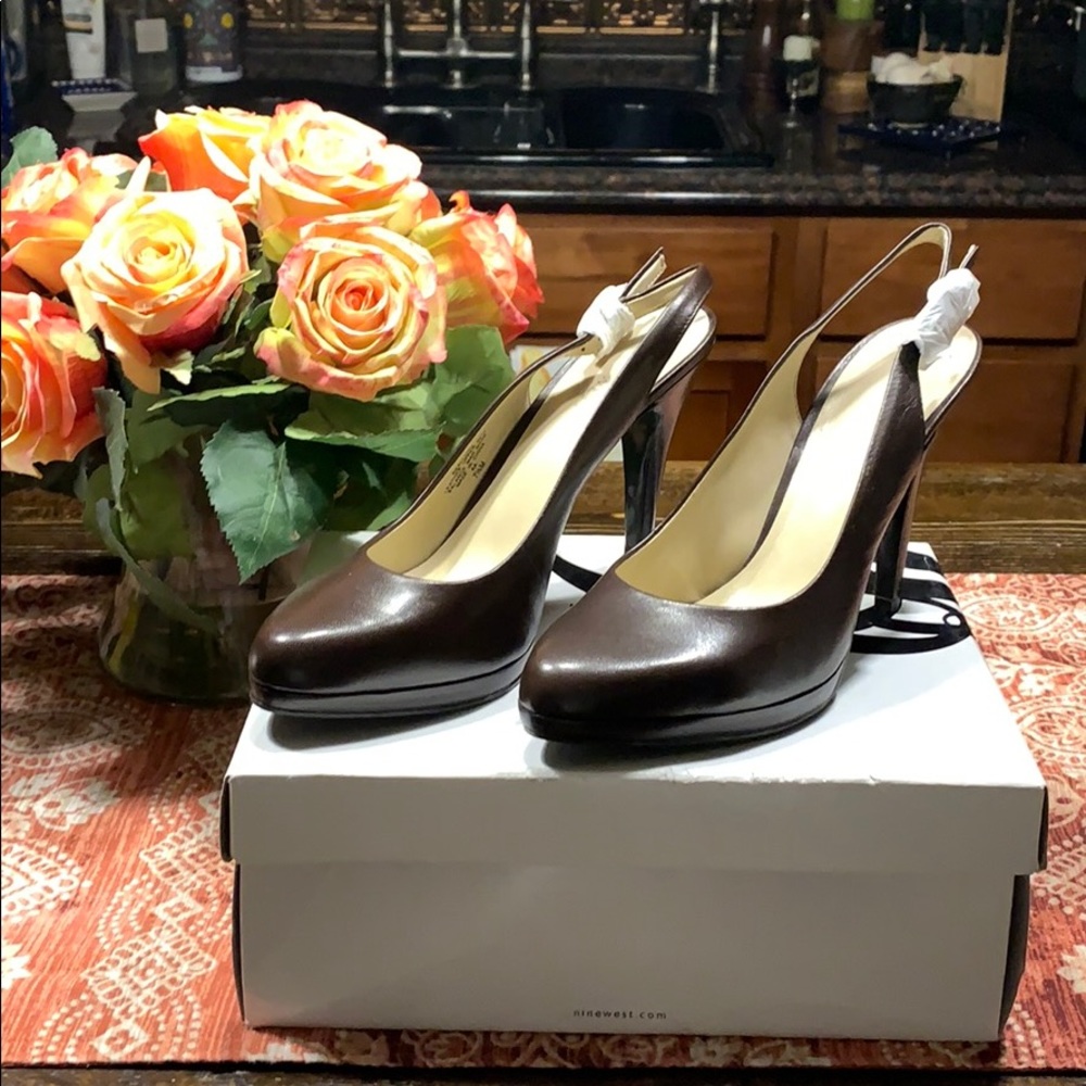 Nine West Realluvo brown heels 7.5